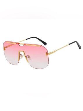 👉 Pink Oversized Shield Sunglasses | Y2K Festival Statement Shades |